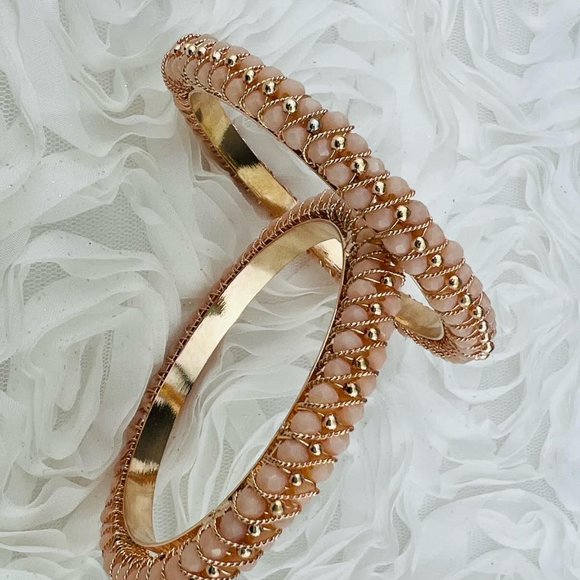 Women Jewelry Bracelet Bangles Fashion Gold Plated Set of 2 India 2.8 US L - Picture 5 of 7